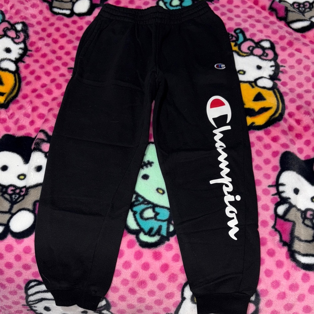 Champion Black Sweatpants with Logo